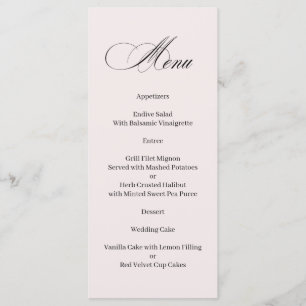 Formal Elegant Calligraphy Menu