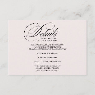 Formal Elegant Enclosure Card Details