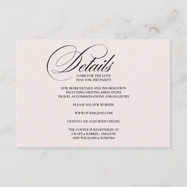 Formal Elegant Enclosure Card Details (Front)