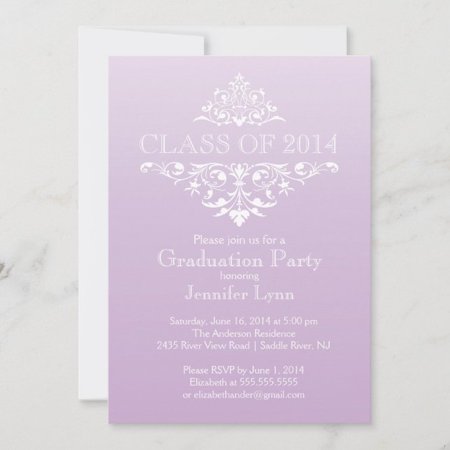 Formal Elegant Flourish Graduation Party Invitation (Front)
