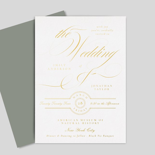 Formal Elegant Gold Calligraphy Grey White Wedding (Creator Uploaded)