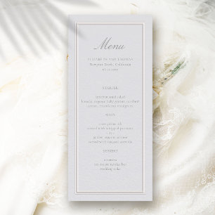 Formal Elegant Modern Classic Ecru Frame Wedding Menu