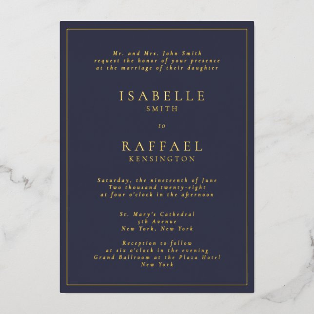 Formal Elegant Navy Blue Multiple Location Wedding (Front)