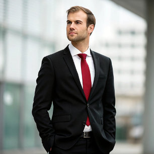 Formal Elegant Red Plain Colour Tie