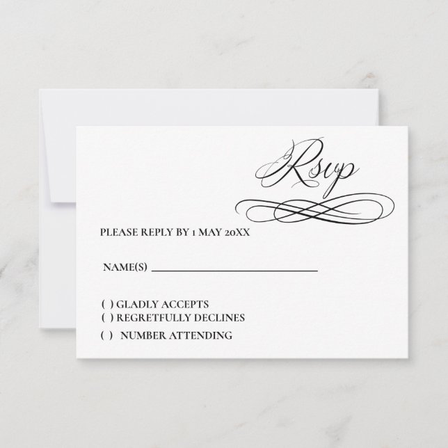 Formal Elegant  RSVP card (Front)