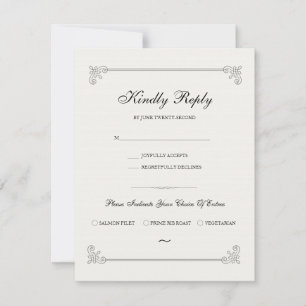 Formal Elegant   RSVP Card With Meal Choice
