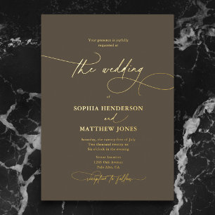Formal Elegant Script Boho Brown Wedding