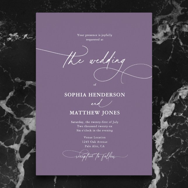 Formal Elegant Script Dusty Lilac Wedding (Creator Uploaded)
