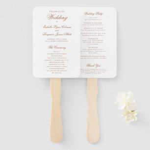 Formal Elegant Terracotta Wedding Program Hand Fan