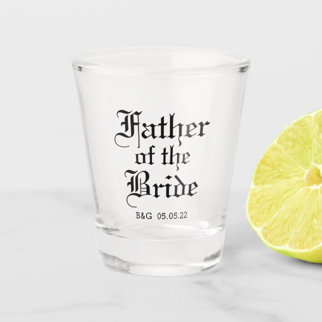 Formal Father of the Bride Shot Glass (Front)
