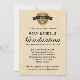 Formal Faux Parchment Graduation Announcements