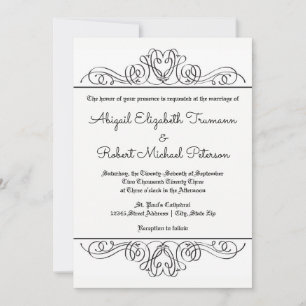Formal Floral Flourish - 5x7 Wedding Invitation
