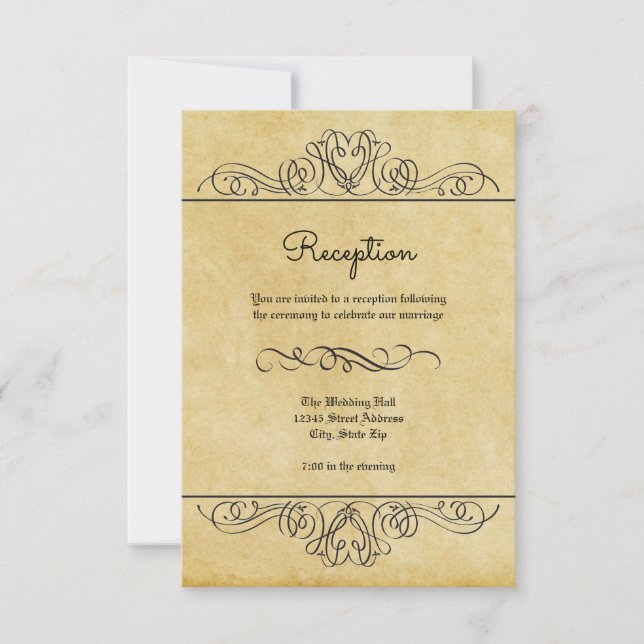 Formal Floral Flourish - Reception Invitation (Front)