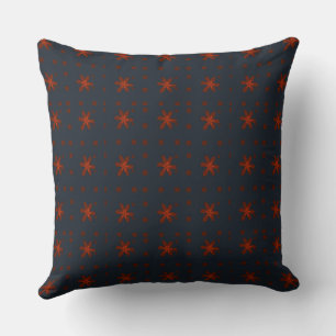 Formal Floral Square Conundrum Navy Maroon Throw Pillow