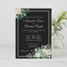 Formal Floral Wedding Invitation