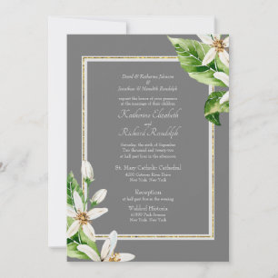 Formal Foliage Wedding Invitation Both Parents