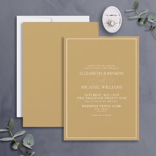Formal Gold Classic Script Wedding Invitation