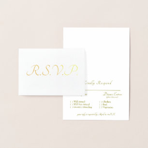 Formal Gold Foil RSVP Wedding Card