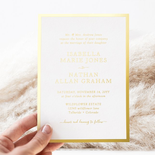 Formal Gold Wedding (Formal Gold Wedding Foil Invitation by Painted Paperie
)
