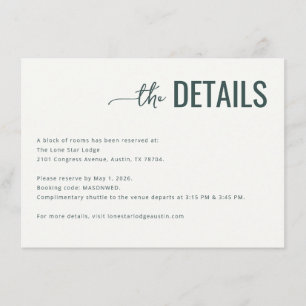 Formal Green Minimalist Details Enclosure Card