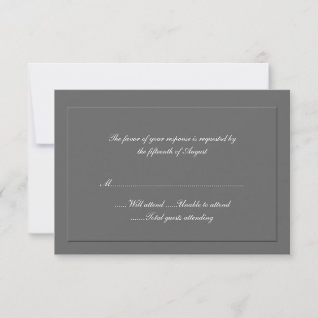 Formal Grey Wedding Response Card (Front)