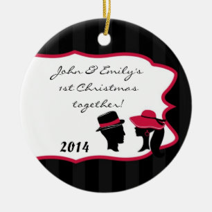 Formal Hats Retro Personalized Name Ornament