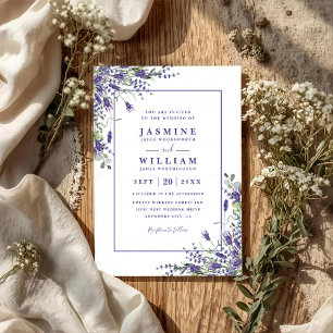 Formal Lavender Eucalyptus Budget QR Code Wedding Invitation