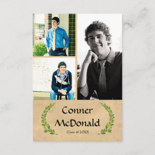 Formal Leaf - 3x5 Graduation Announcement