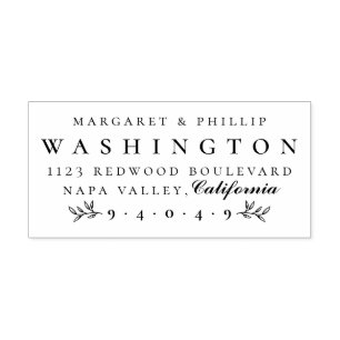 Formal Lettering Married Couple Return Address Rubber Stamp