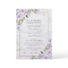 Formal Lilac Lavender Gold Marble Floral Wedding I