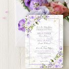 Formal Lilac Lavender Gold Marble Floral Wedding I