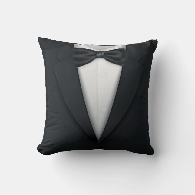 Formal Mens' Tuxedo Tux Throw Pillow (Front)