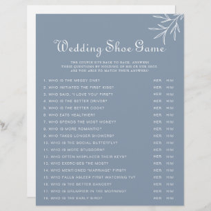 Formal Minimal Dusty Blue Wedding Shoe Game