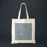 Formal Minimal Dusty Blue Wedding  Tote Bag<br><div class="desc">This formal minimal dusty blue wedding tote bag is perfect for a rustic wedding. The design features watercolor wild herbs in a dusty blue background.</div>