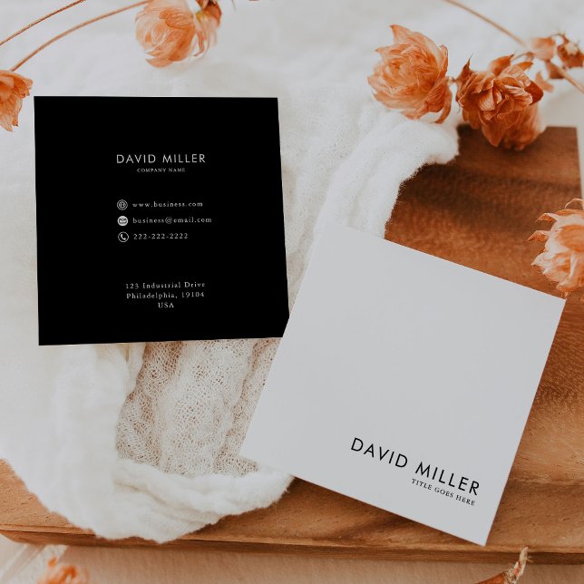 Formal Minimalist Black and White Business Card (Creator Uploaded)