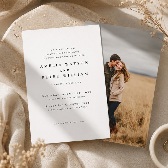 Formal Minimalist Photo Wedding Invitation (Creator Uploaded)
