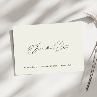 Formal Minimalist Save the Date Wedding Card
