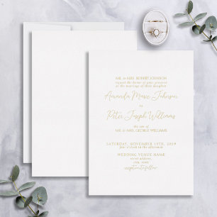Formal Modern Calligraphy Real Foil Wedding