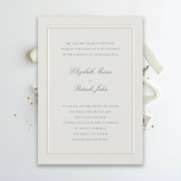 Formal Modern Classic Elegant Green Ecru Wedding