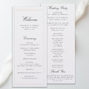 Formal Modern Classic Pearl Frame Wedding Program