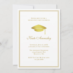 Formal Modern Gold Graduation Party Invitation