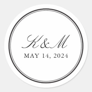 Formal Monogram  Classic Round Sticker