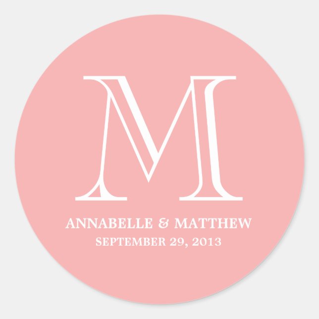 Formal Monogram Wedding Favour Label (Front)