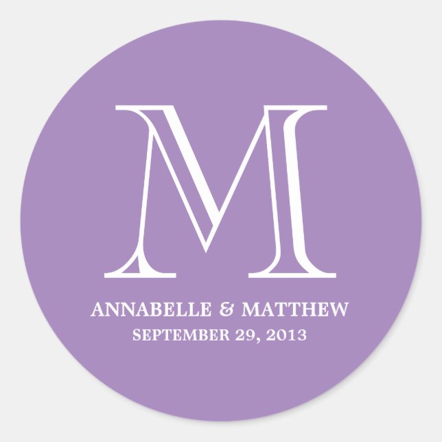 Formal Monogram Wedding Favour Label (Front)