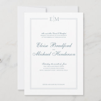 Formal Monogram Wedding Invitation