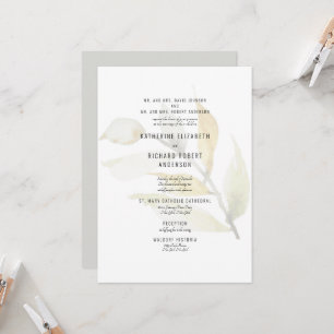 Formal Muted Foliage Both Parents Invitation