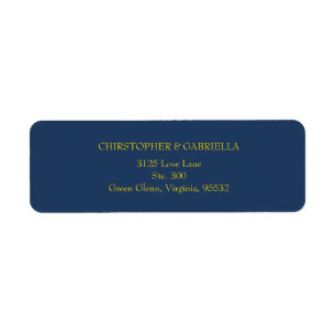 Formal Navy and Gold Simple Wedding