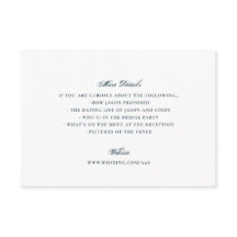 Formal Navy Blue Calligraphy Elegant Wedding