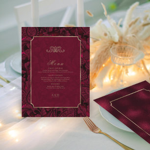 Formal Paisley Wedding Burgundy ID767 Menu