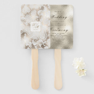 Formal Paisley Wedding Champagne ID767 Hand Fan